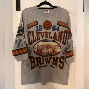 Vintage 1992 Long Game Series NFL Cleveland Browns Football 3/4 sleeve shirt